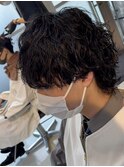 メンズ波巻きスパイラルパーマシャドウパーマツイストパーマ緩め