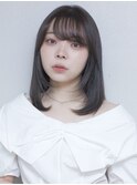 ミディアム顔まわりレイヤー10代２０代30代