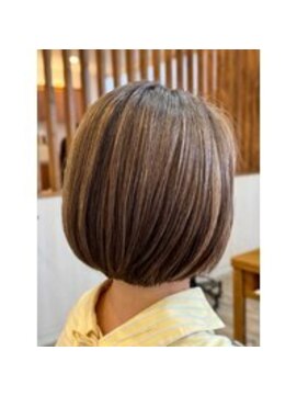 プリズム ヘアーデザイン みずほ台店 白髪ボカシハイライトXボブスタイル