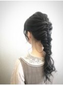 大人かわいいインナーカラー編みおろし