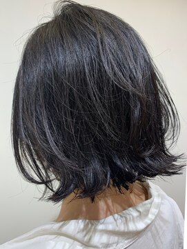 アンジュ 篠ノ井店(ange) 暗めカラー×切りっぱなしボブ