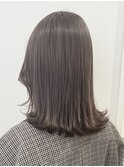 グレージュカラーボブウルフ黒髪ココアベージュ