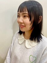 アッド バイ ケーツー(add by K-two)&nbsp;ぱつっとバング/黒髪ミディアム