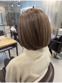 脱白髪染めハイライトカラー