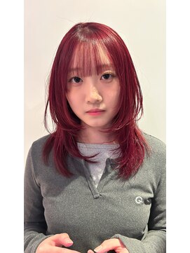 ブローチ(broche) チェリーレッド