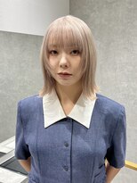 ラミエバイメルト 下北沢(lamie by melt)&nbsp;ミルクティーベージブリーチダブルカラー顔まわりレイヤー