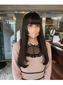 重め黒髪ロング＊姫カット