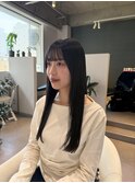 前髪カット/黒髪/暗髪/オリーブグレージュ/グレージュカラー