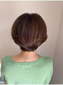 くびれヘア　アプリコットオレンジ　ハイライトカラー
