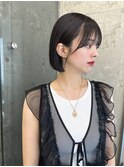 栄黒髪垢抜け丸みシルエットボブヘア
