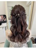 ハーフアップ/お呼ばれヘアセット/結婚式ヘアセット