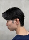メンズセンターパートニュアンスパーマアップバング