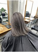 大人ミディアムレイヤー　白髪ぼかし　脱白髪染め 30代40代50代