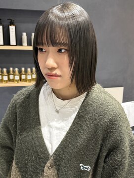 ラミエバイメルト 下北沢(lamie by melt) 花田ボブオリーブベージュ下北沢韓国顔周りウルフレイヤーカット