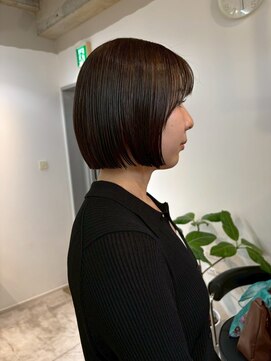  fit stand 千葉/ショートボブ/カット/パーマ/ダブルカラー/トリートメント/縮毛矯正 イメチェン/ピンクベージュ/アンブレラカラー[千葉]