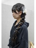 成人式ヘアセット×サイドあみおろし