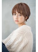 大人かわいい前髪セシルカットココアブラウンフリンジウェーブ