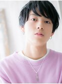 重めバングで目力UP！アッシュブラックくせ毛ショートg与野