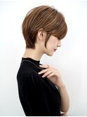 大人可愛い大人美人小顔カットふんわり前髪ショコラブラウン