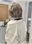 ボブ　ブラウンベージュ　パーマ　ケアブリーチ　横浜