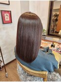 オーガニックカラーで艶々ロング