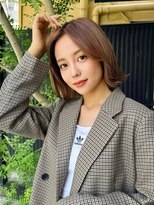 ルービック 梅田茶屋町(Rubik)&nbsp;【くびれ外ハネ×ラベンダーベージュ】抜け感ニュアンスボブ