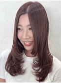 韓国風顔周りレイヤーカットアディクシーカラー堺東20代30代40代