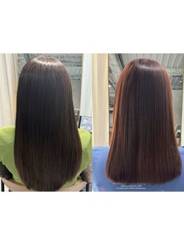 <縮毛矯正・白髪染めの対応◎>髪質改善薬剤の純度100%トリートメントでダメージを最小限に*[大和駅]