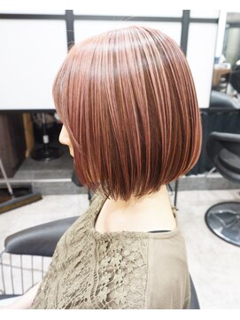 ヘアテリア リュウ 大塚(hair teria ryu) フルブリーチ/ピンクベージュ/ショートボブ