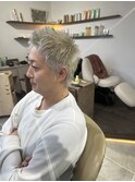 ホワイトベージュ×ベリーショート/宇都宮/メンズ/ブリーチ/