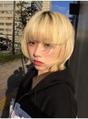 レイヤーボブ/ラテグレージュ/韓国巻き/顔周りカット/池袋
