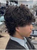 無造作シャドウパーマのマッシュスタイル◎