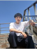 夏メンズ髪型オススメ波巻きスパイラルパーマ札幌美容室刈り上げ