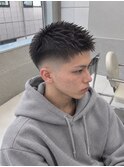 王道スパイキーフェードショート