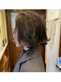 ＊ブリーチなしのダブルカラー カーキアッシュ 辻幸奈