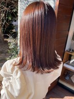 ヘア プロデュース キュオン(hair produce CUEON.) ナチュラルストレート×オレンジブラウン