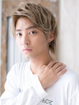 モッズヘアメン 札幌月寒店(mod's hair men) ワイルドアップバングのハイトーンカラーネオウルフｌ札幌月寒