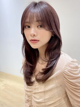 バイオレットジェム(Violet`jem) ラベンダーピンクレイヤーカット似合わせカットピンクブラウン