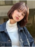 小顔ワンカールボブヘアイメチェン韓国ヘアラベンダーグレージュ