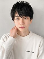 アッシュカラーメンズツーブロックマッシュa