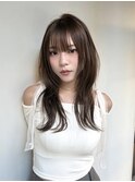 オリーブカラー ニュアンスカラー ウェーブレイヤー イルミナ