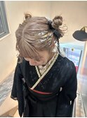 ベージュカラー/卒業式ヘアセット