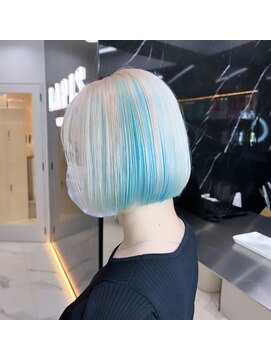 ラピス 渋谷本店(Lapis) アンブレラカラーホワイトグレージュミニウルフチェリーブラウン