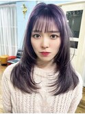 20代30代髪質改善カラーラベンダーベージュ毛先パーマ内巻き