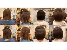 左側はアイロンしてのご来店、右側は乾かしただけの仕上がりです