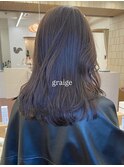 ブリーチなしミディアムセミロングレイヤーベージュグレージュ