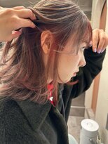 ウルア 三鷹店(ULUA)&nbsp;ミルクティーブラウン インナー チェリーレッド