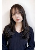 低めのロングレイヤーカット*オリーブグレージュ