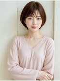 20代30代40代 小顔丸みショートボブ