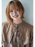 大人可愛いくびれレイヤーボブ×ミルクティーベージュ